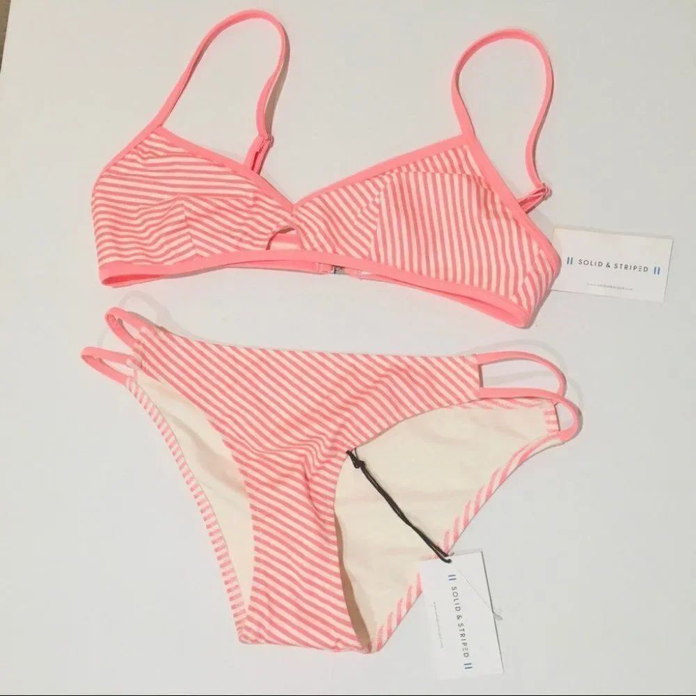 Solid & Striped Thea 2 piece Bikini Pink Stripe M